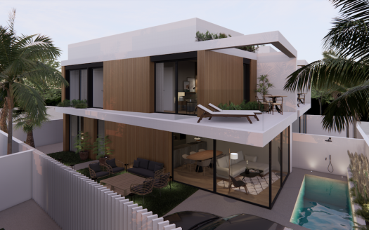 Villa 3 chambres / 3 SDB (197,51 m2) avec terrasse piscine privée (5×1,5m) et solarium (56 m2)