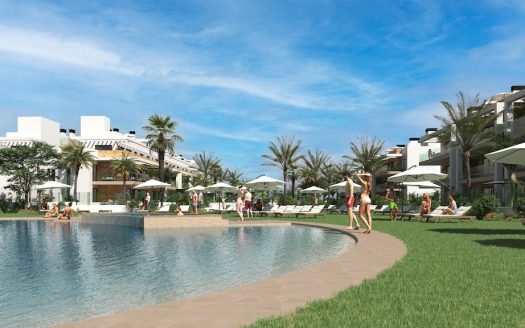 Appartement 2 CHB / 2 SDB (83,5 m2) avec terrasse privée et piscine communautaire en première ligne du terrain de Golf « Le Serena Golf »