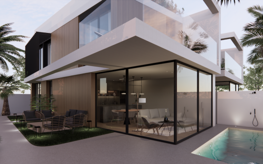 Villa 3 chambres / 3 SDB (197,51 m2) avec terrasse piscine privée (5×1,5m) et solarium (56 m2)