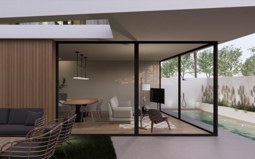 Villa 3 chambres / 3 SDB (197,51 m2) avec terrasse piscine privée (5×1,5m) et solarium (56 m2)