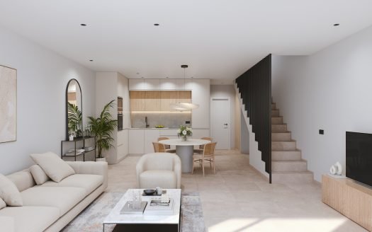 Maison mitoyenne 3 CHB/2SDB (125,87 m2) piscine privée et solarium (42,75 m2)