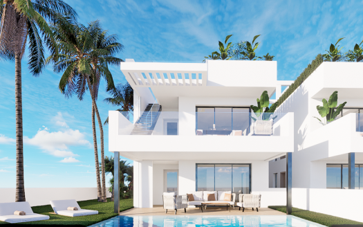 Maison mitoyenne 3 CHB/2SDB avec piscine privée, piscine communautaire et garage privé