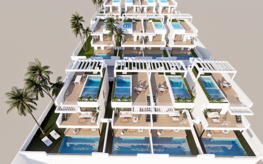 Maison mitoyenne 3 CHB/2SDB avec piscine privée, piscine communautaire et garage privé