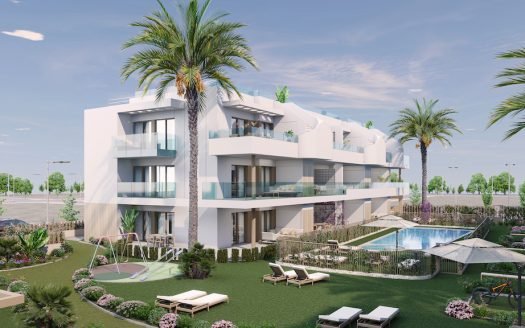 Appartements 3 CHB / 2 SDB RDC (90 m2) avec terrasse et jardin privé (90 m2), piscine communautaire et garage en sous-sol