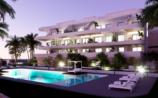 Appartement 2CHB/2SDB (100 m2) avec parking privé, terrasse privée (31 m2) et piscine communautaire.