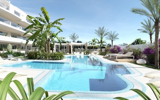 Appartements 2 CHB/2 SDB (75 m2) avec terrasse privée (25 m2) et piscine communautaire