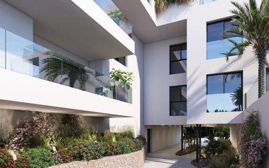 Appartements de luxe (à partir de 118 m2) 3 CHB / 2 SDB, terrasse privée (à partir de 64 m2), piscine communautaire, parking souterrain privé, en première ligne du parcours de golf.