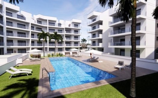 Appartements 2 CHB / 2 SDB avec terrasse privée, piscine communautaire et garage en sous-sol à San Javier – Los Alcazares