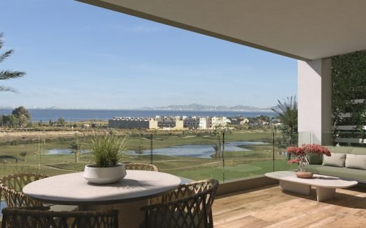 Appartement 2 CHB / 2 SDB (83,5 m2) avec terrasse privée et piscine communautaire en première ligne du terrain de Golf « Le Serena Golf »