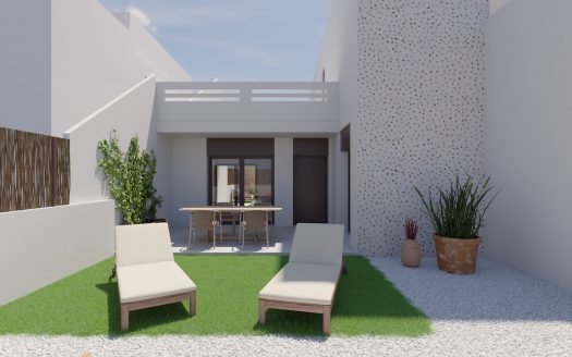 Maisons duplex 3 chambres avec jardin (83 m2), terrasse (31,3m2), solarium (36m2) et piscine communautaire à la Finca golf