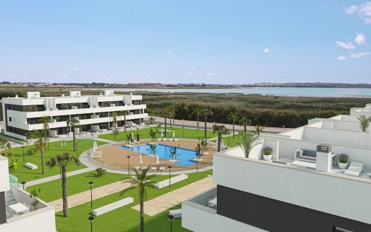 Appartements TOURISTIQUES 3 CHB / 2 SDB entièrement équipés, avec terrasse privée, spa, piscine communautaire et parking souterrain à El Raso (Guardamar)