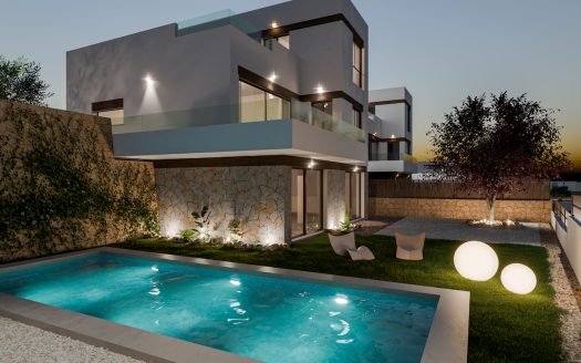 Villa 3 chambres / 2 SDB (128,6m2) avec sous-sol (90,1m2), terrasse (78,8m2) et piscine privée (21m2)