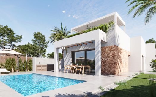 Villa 3 CHB / 2 SDB (110 m2) avec cuisine équipée, piscine privée (3x7m) et jardin